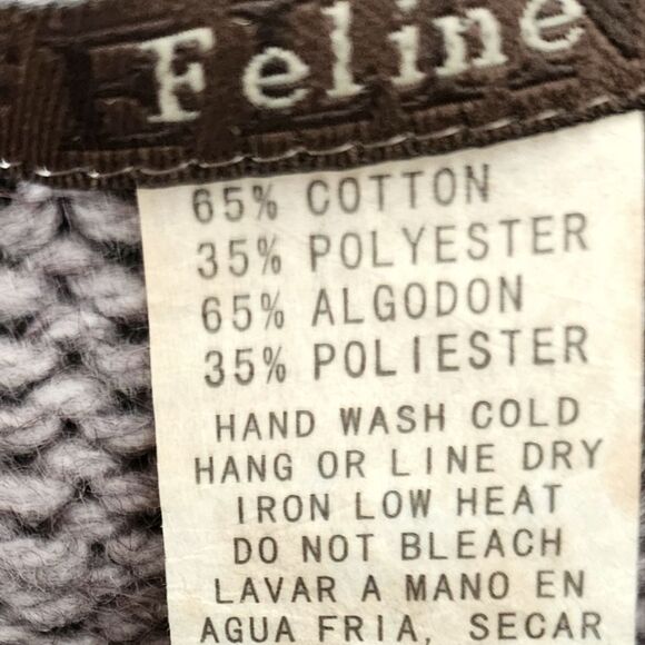 Feline Fancy Sweater Faux Fur gray CROCHET Size Small - Picture 4 of 10